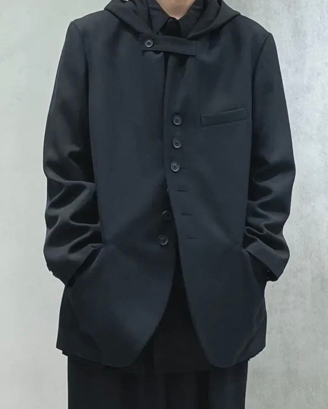 요지 야마모토 뿌르옴므 개버딘 울 후드 자켓 상품이미지1