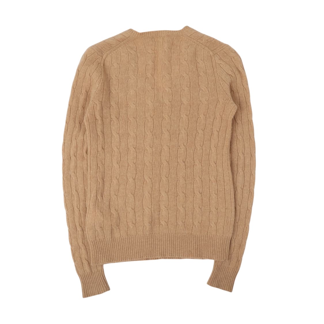 폴로 랄프로렌 베이지 울 캐시미어 브이넥 케이블 니트 상품이미지5