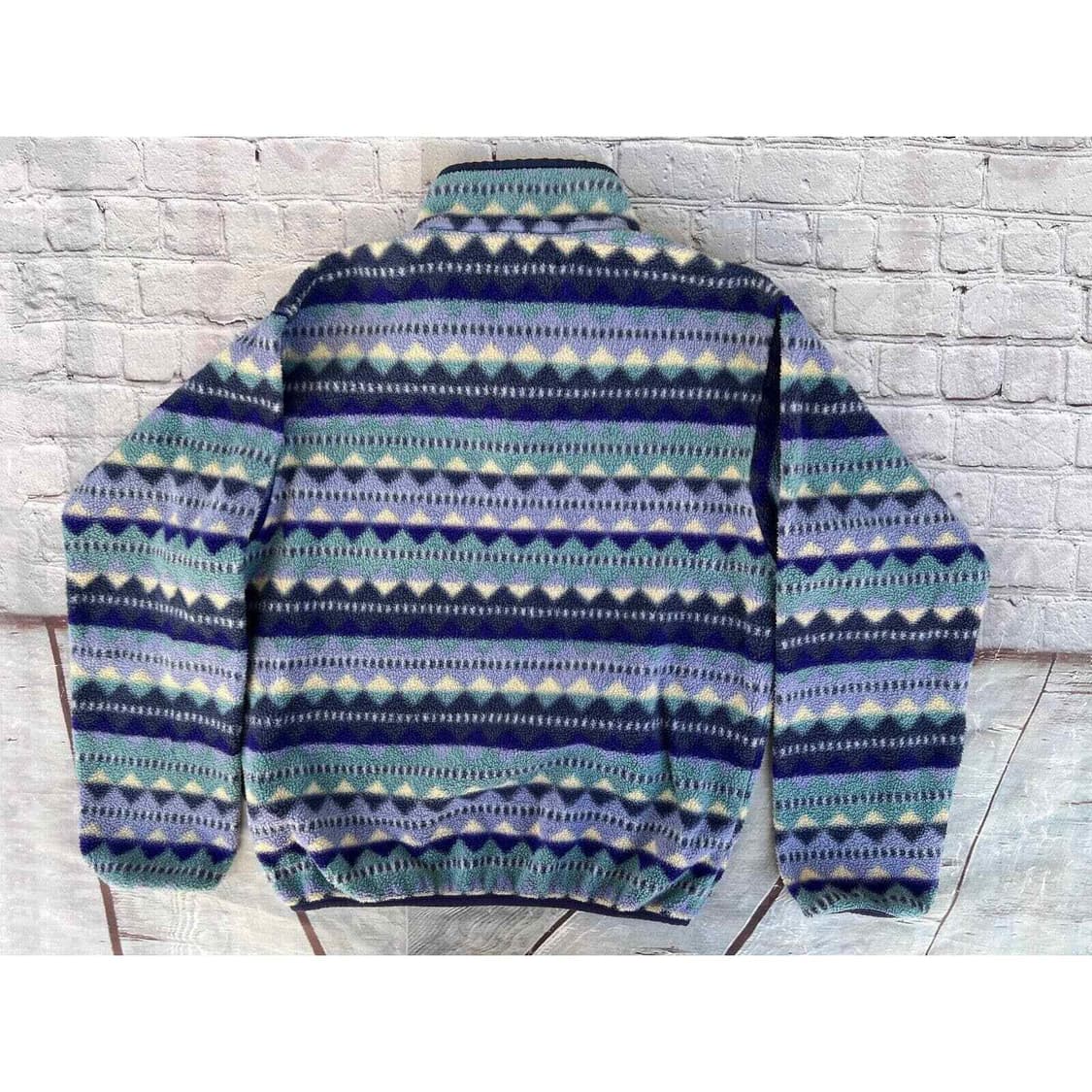 90s 파타고니아 신칠라 스냅-T 페어아일 패턴 민트네이비 상품이미지4