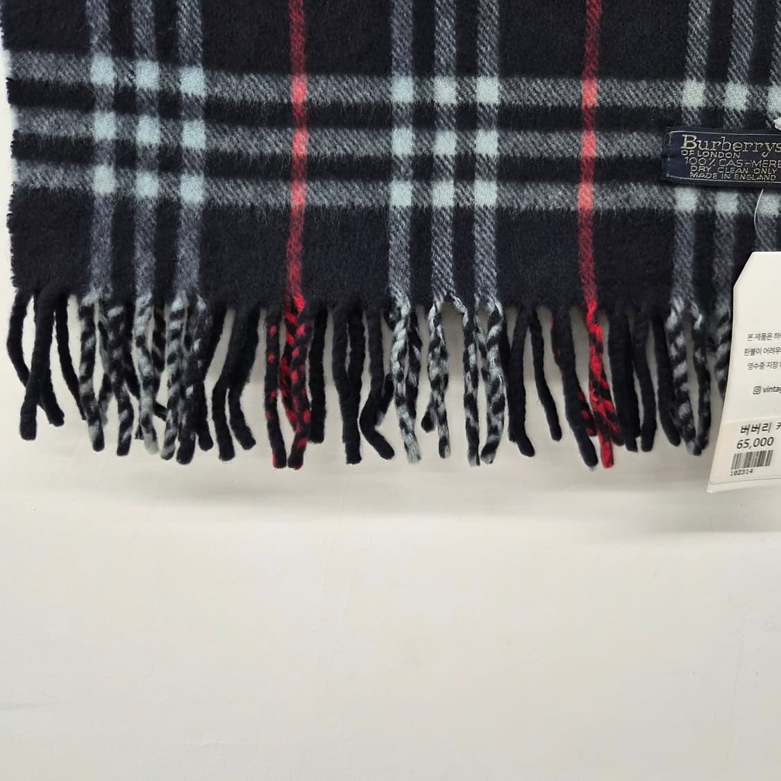 버버리 블랙 체크 캐시미어 머플러 상품이미지3