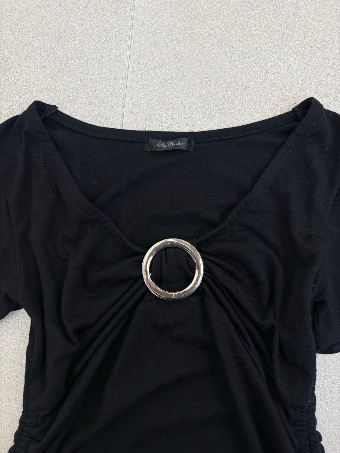 오링 셔링 어깨트임 반팔 상품이미지2