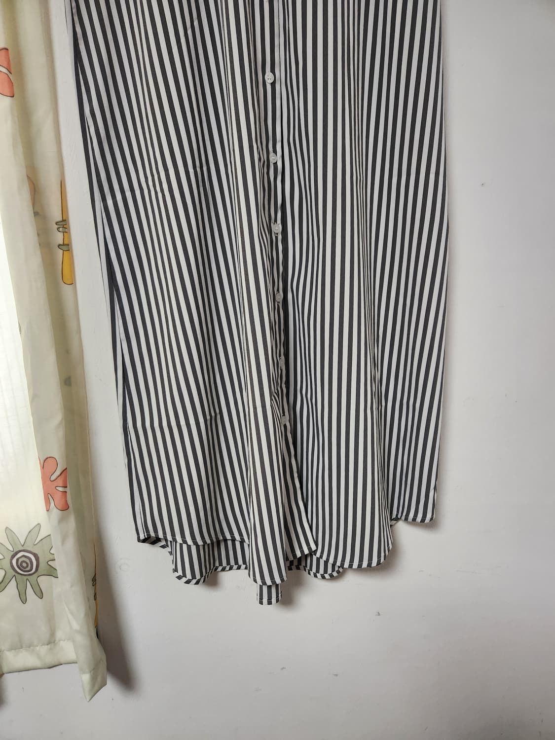 빅사이즈 스트라이프 롱 셔츠 원피스(가슴반품62센치 상품이미지4