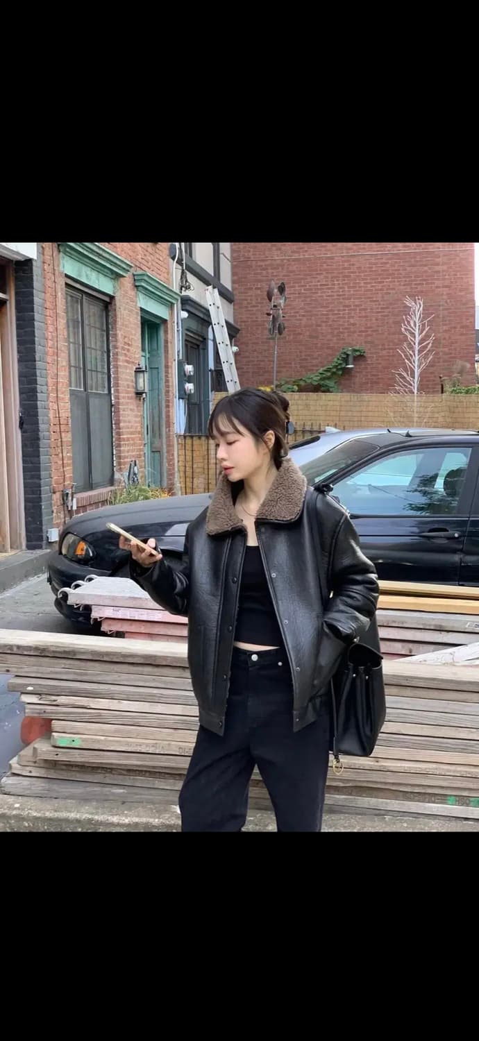 헤더먼트 에코 레더 보스턴 무스탕 (새상품) 상품이미지4