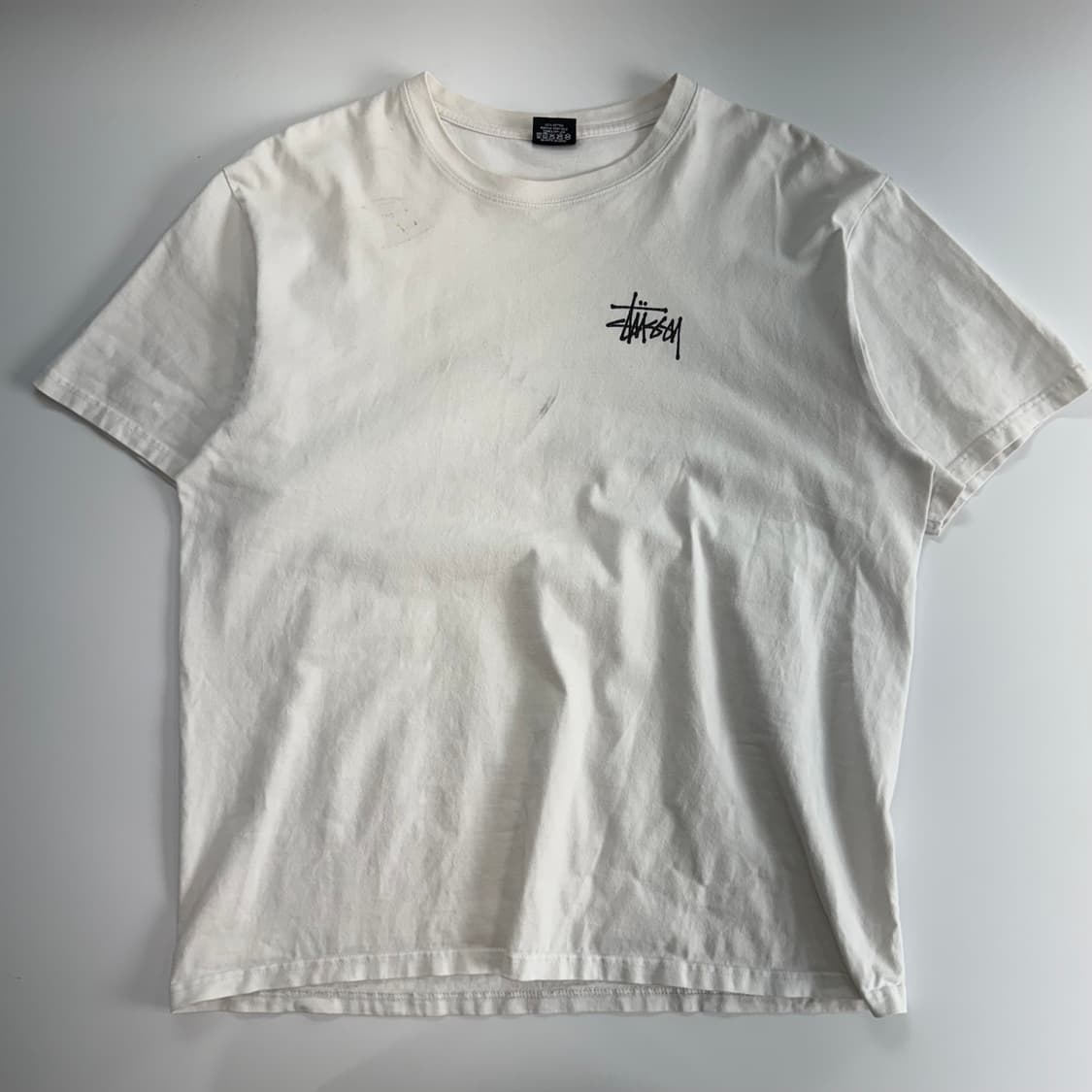 Stussy 스투시 백 로고 화이트 반팔 상품이미지3