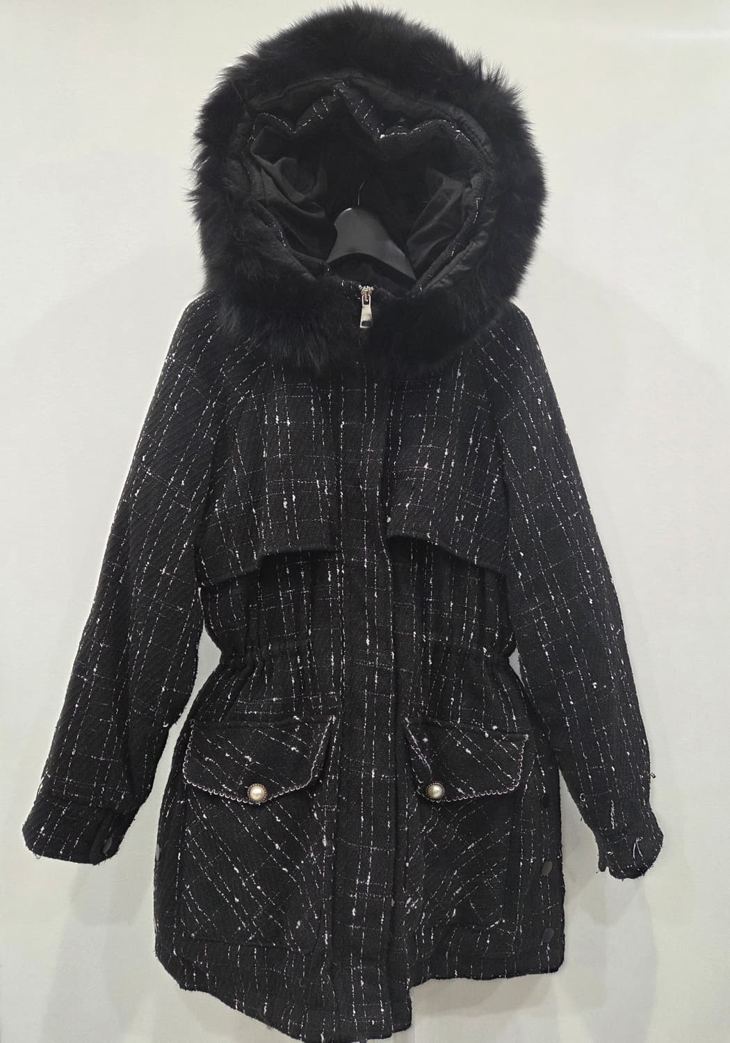 트위드 스타일의 후드 코트(95) 상품이미지1