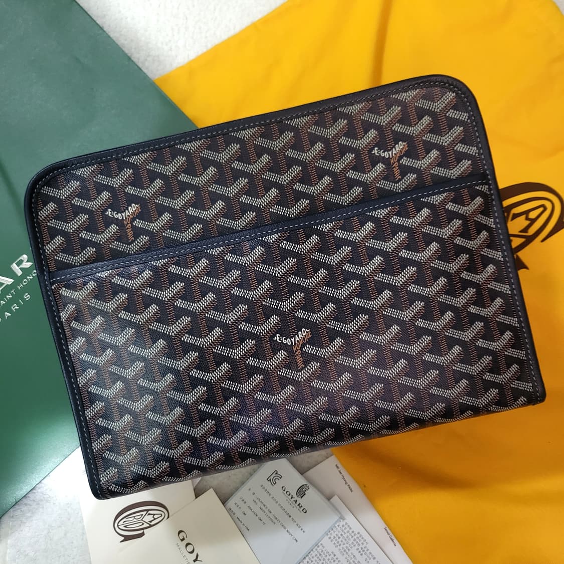 [새상품급/풀구성] GM / 고야드 쥬방스 클러치 토일렛백 네이비  상품이미지2