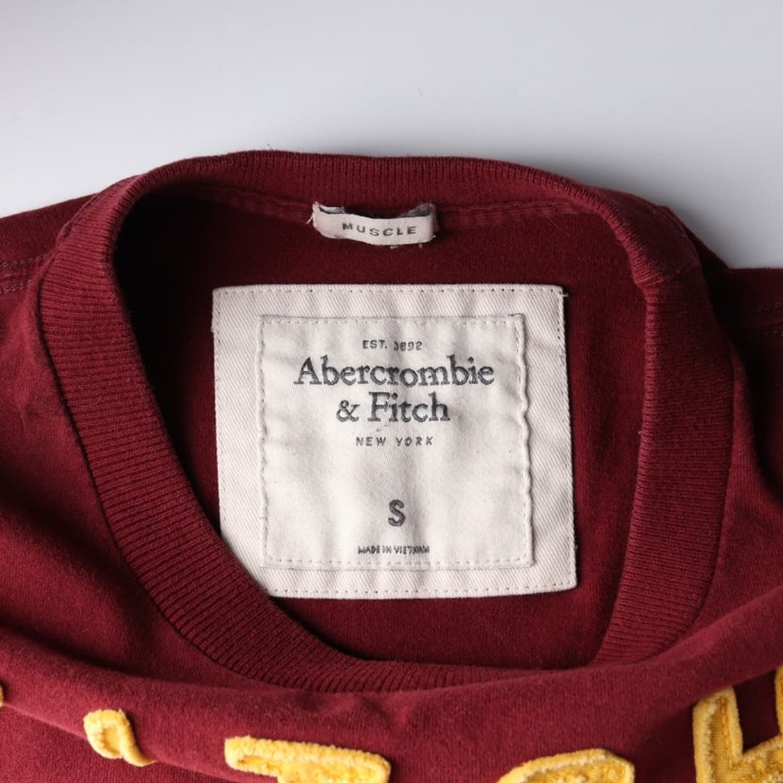 아베크롬비 머슬핏 자수 로고 반팔 티셔츠 S 상품이미지5