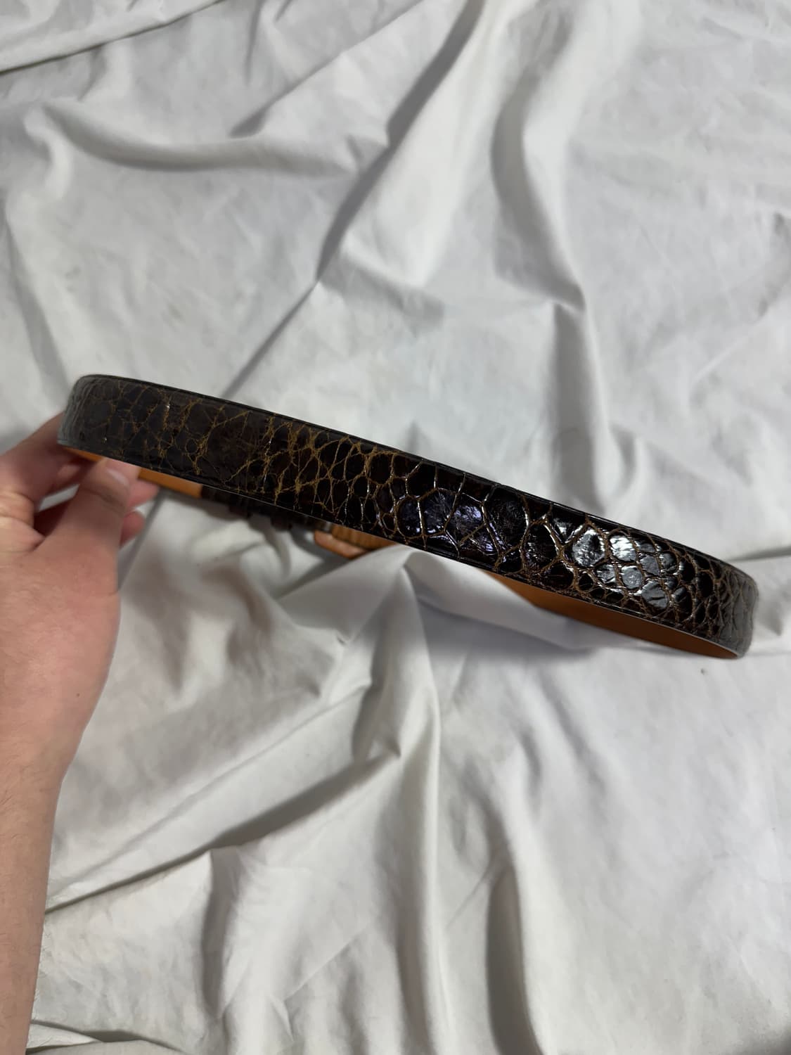 Nicole 크로커다일 웨스턴 레더 벨트 상품이미지2