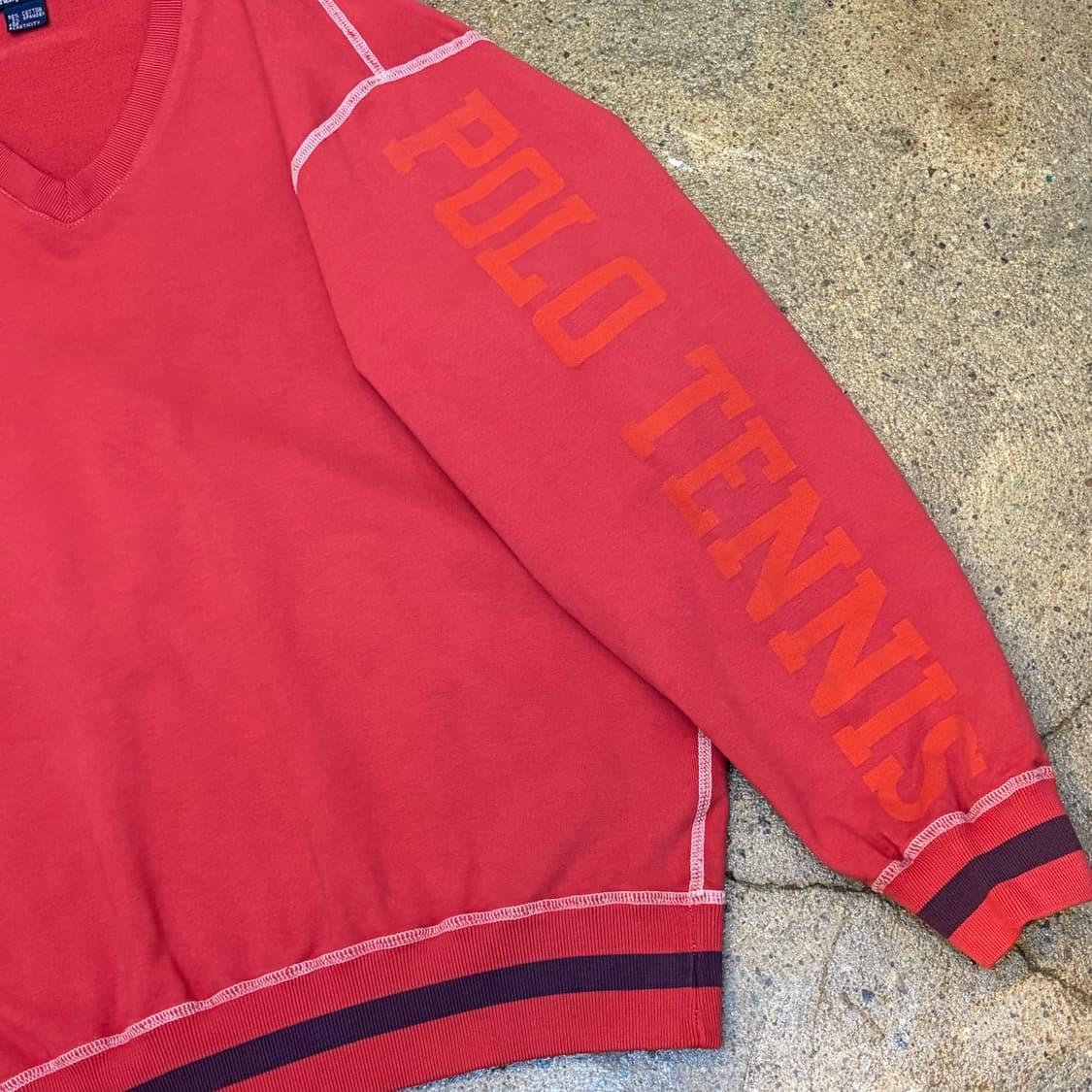 레어 90s 미국 빈티지 폴로랄프로렌 테니스 브이넥 맨투맨 상품이미지4