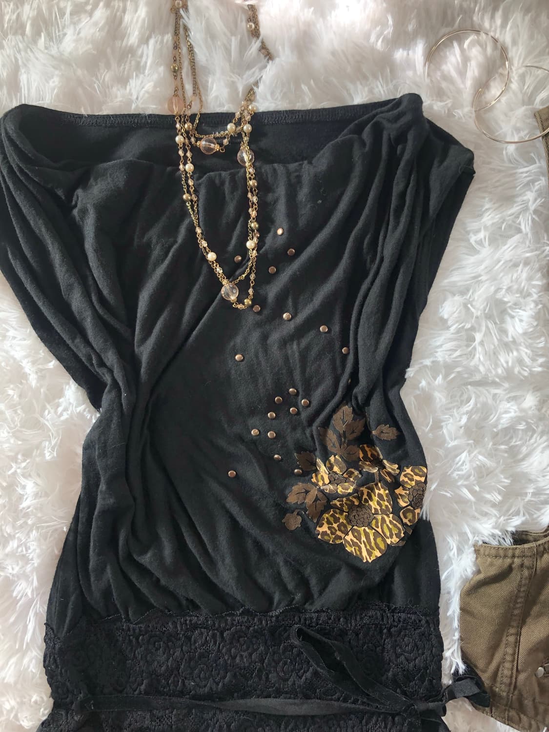 black lace flower top 상품이미지3