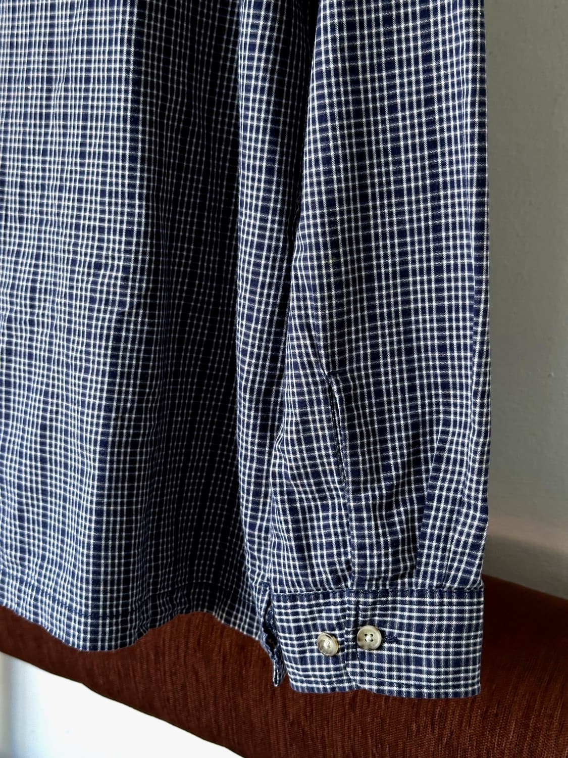 Natural cotton micro check zip shirket 상품이미지4
