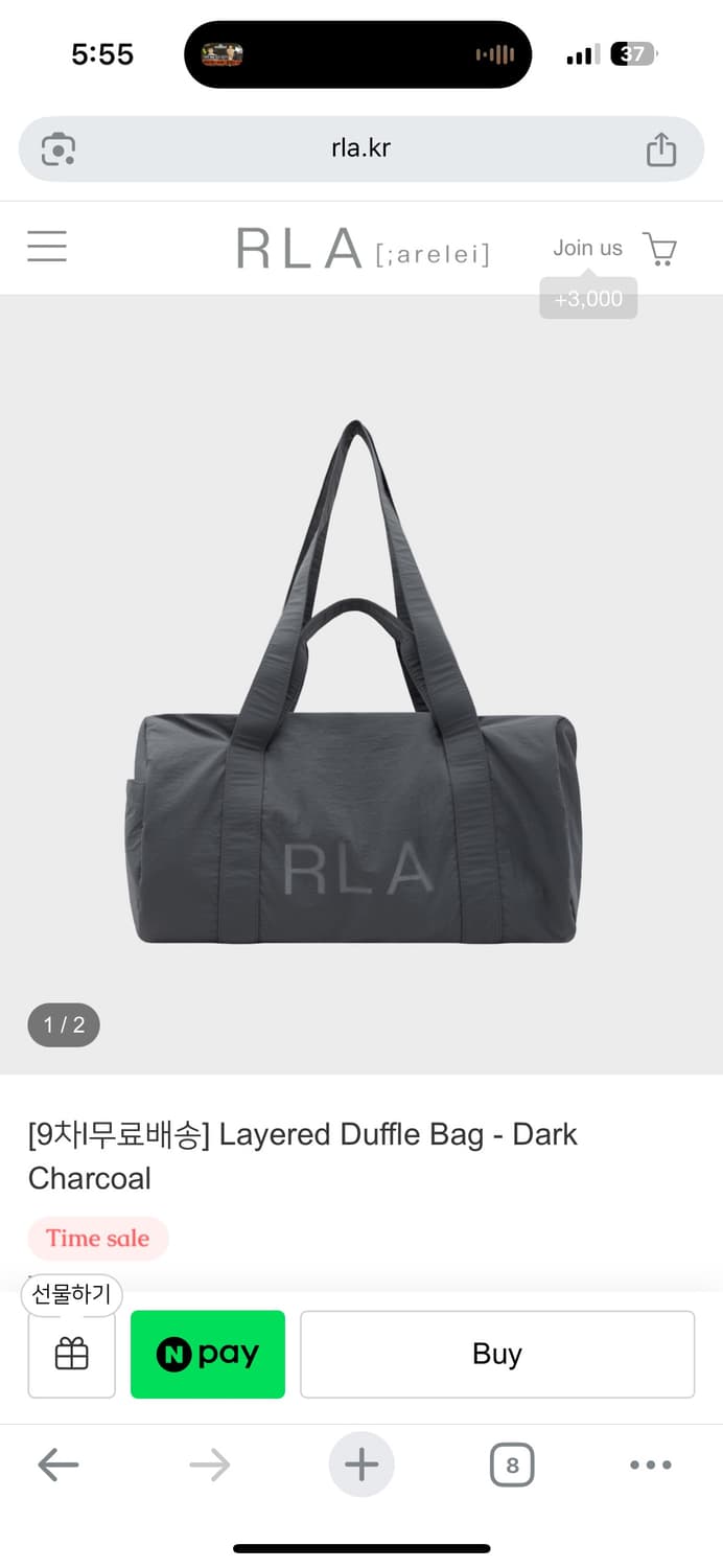 RLA 레이어드 더플백 다크차콜 상품이미지1