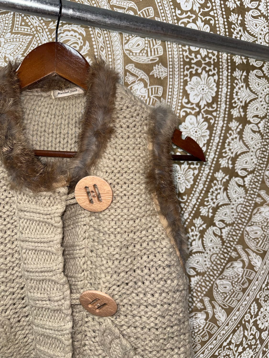 빈티지 여성 3버튼 니트 베스트 자켓  상품이미지3