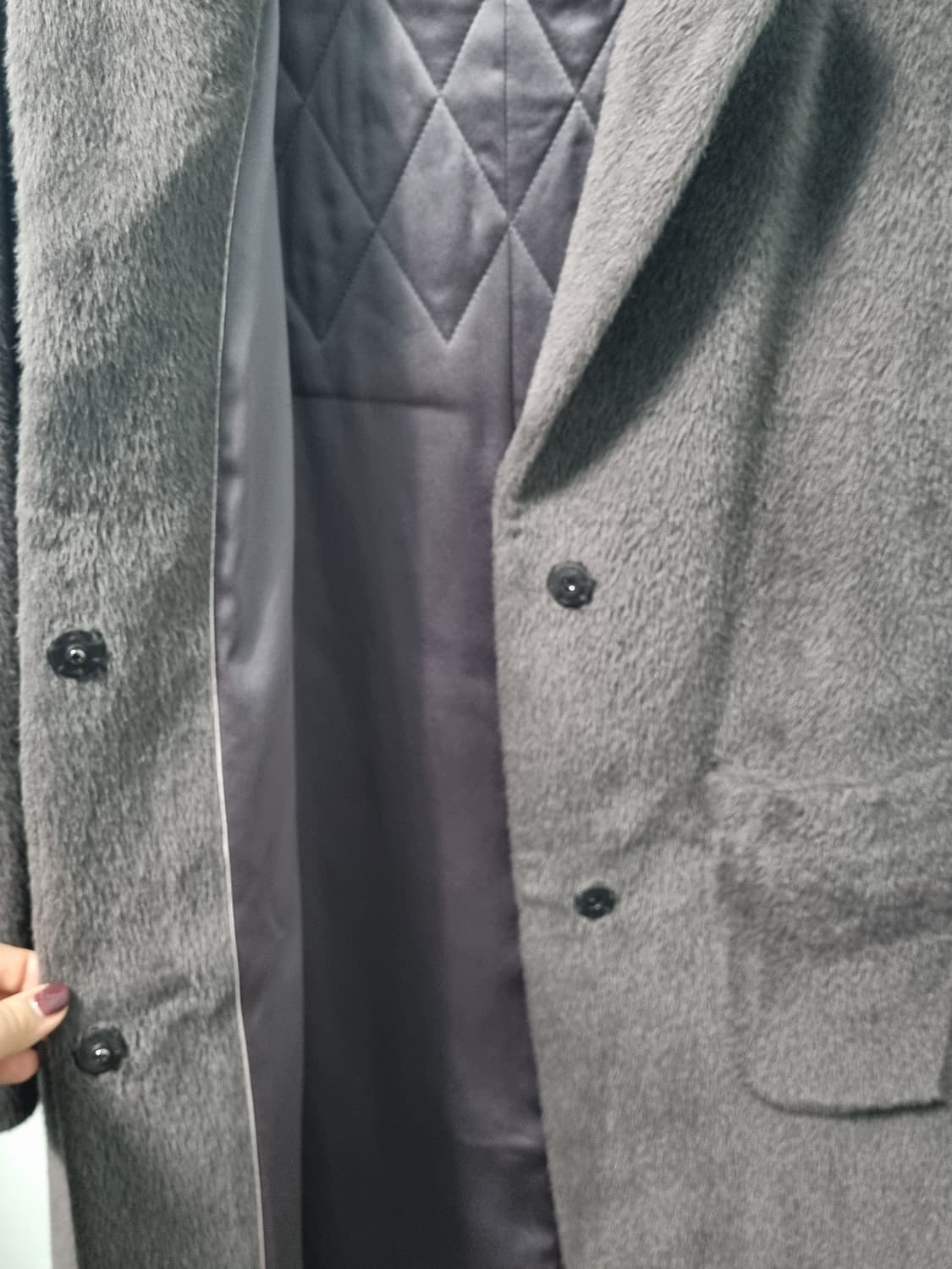 루치아노최 수리알파카 차콜 코트 77 상품이미지4