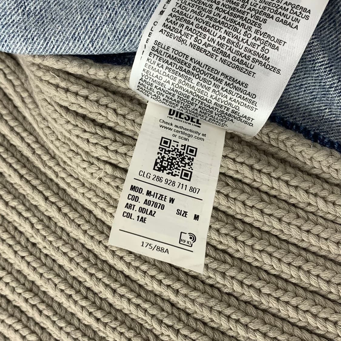 디젤 니트 데님 자켓 상품이미지6