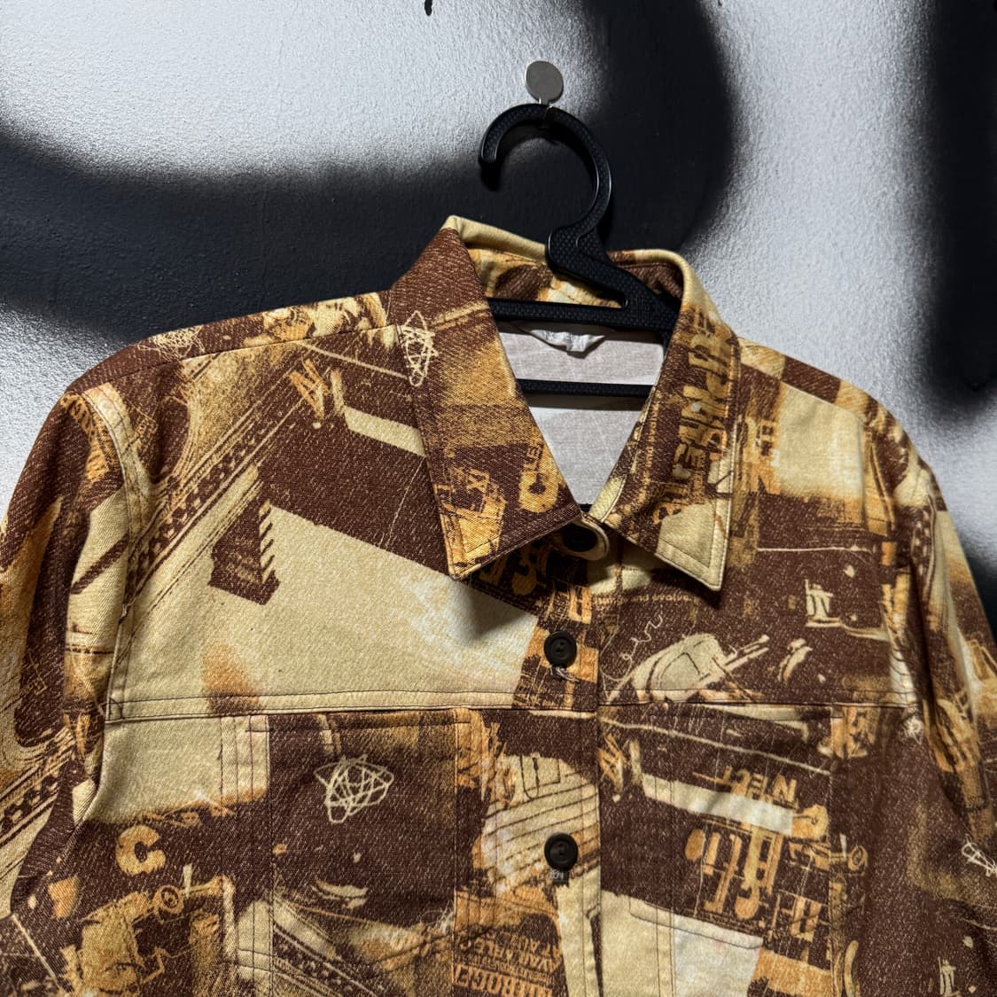 VTG 빈티지 브라운 명화 풀 프린팅 셔츠 자켓 상품이미지3