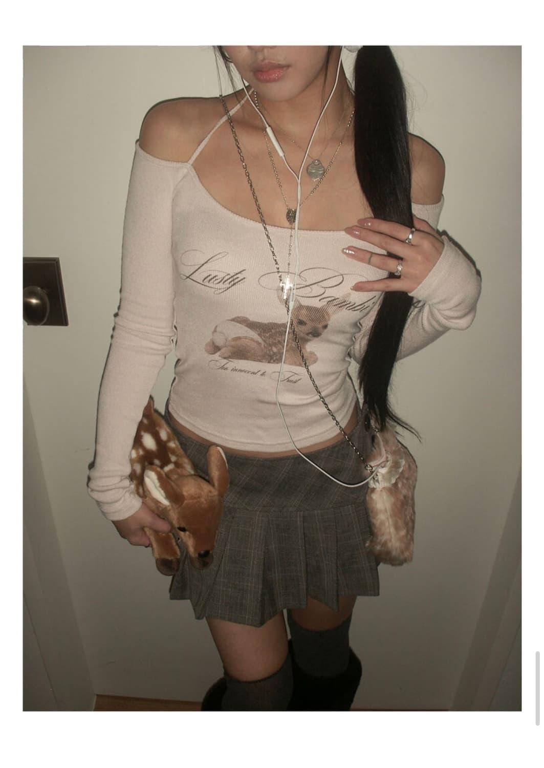 엔젤넘버555 엔넘파 러스티 밤비 티셔츠 핑크 베이비메탈클럽 상품이미지1