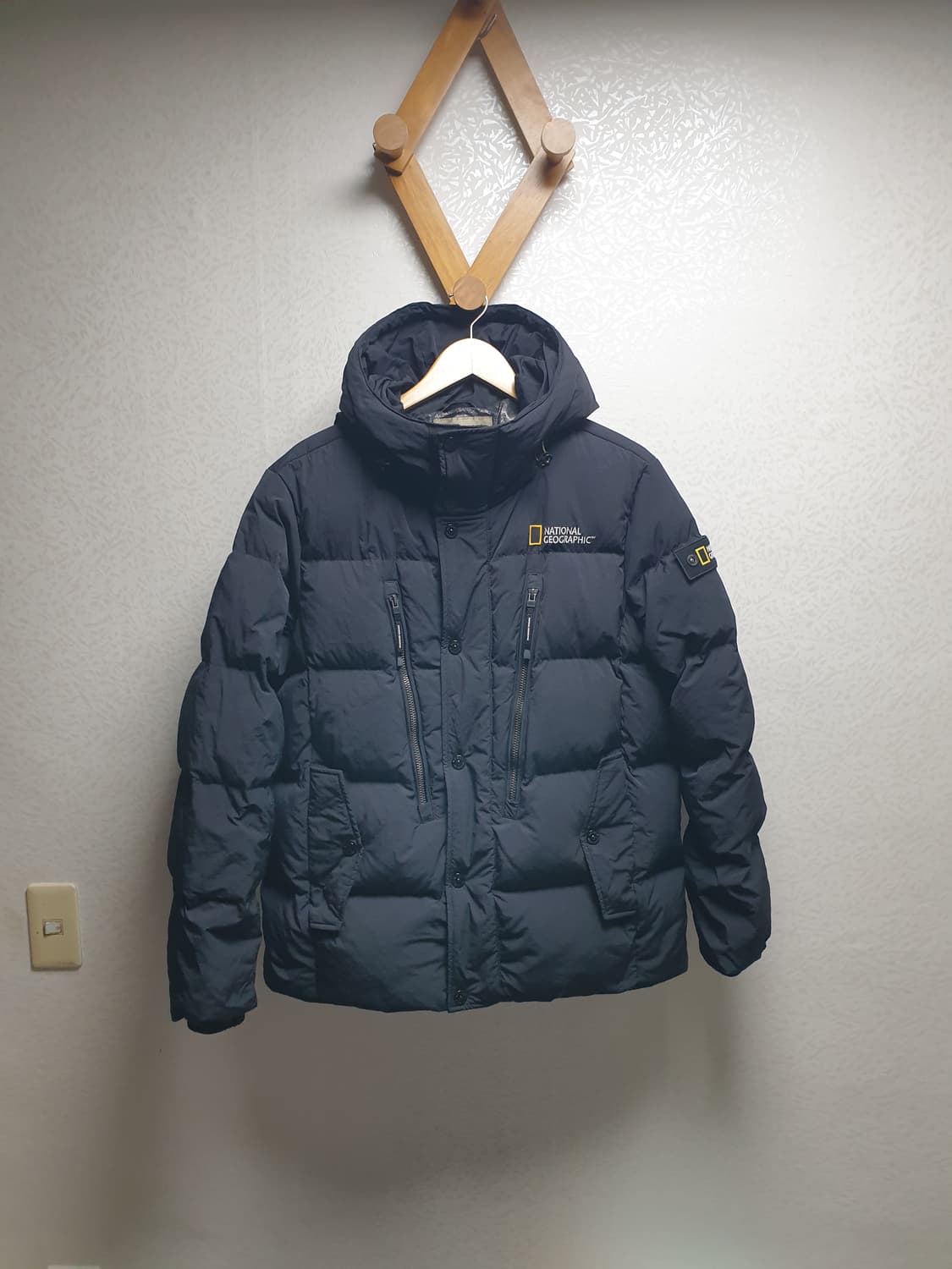 [남95] 내셔널지오그래픽 블랙 패딩 후디 상품이미지1