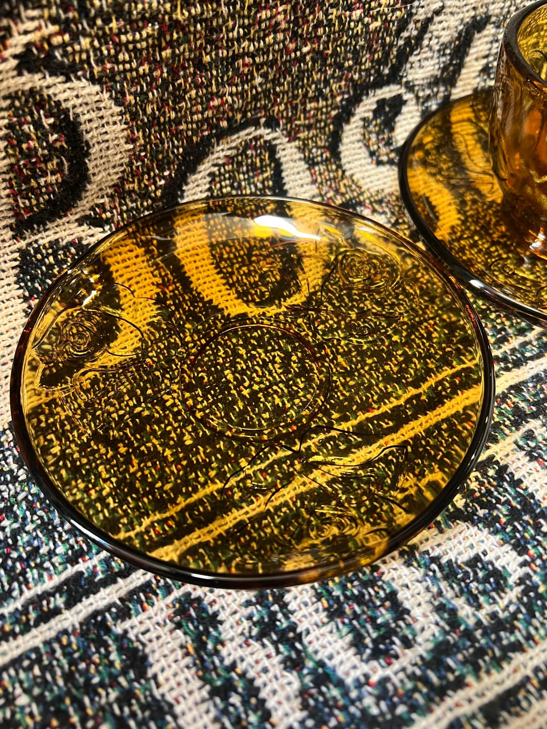 70s Korean Amber Rose Presses Glass Cup 상품이미지8