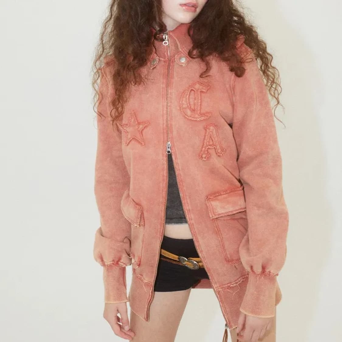 에즈이프캘리 빈티지 워싱 집업 드레스 상품이미지2