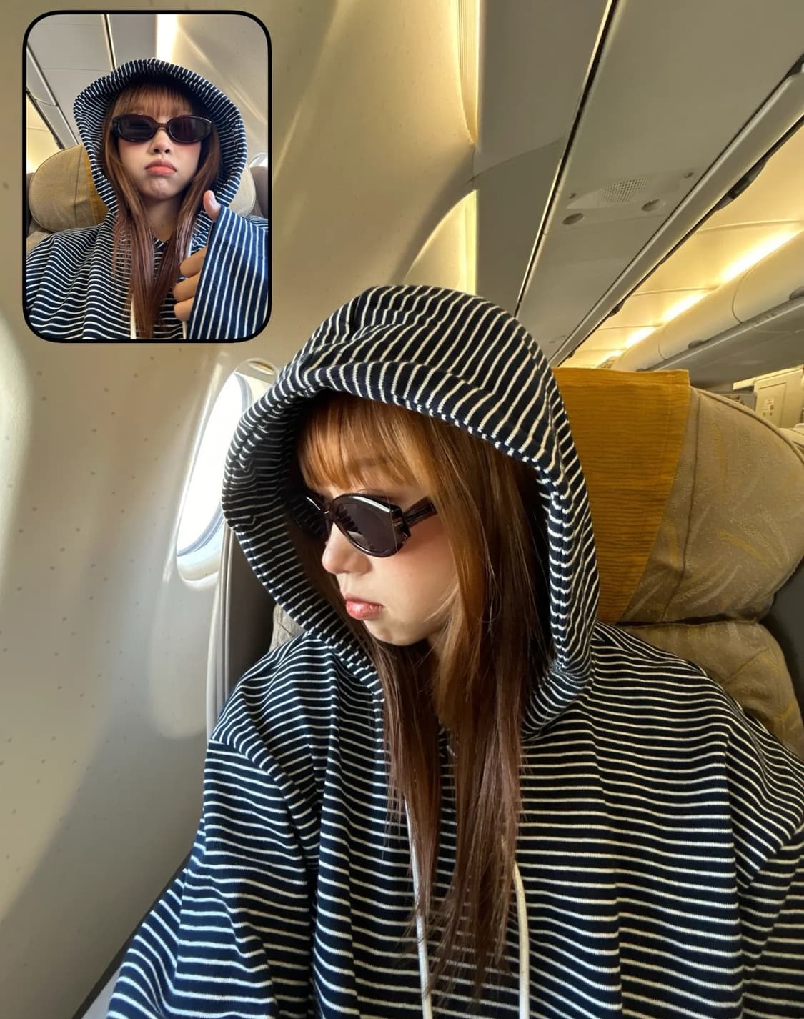 코지 스트라이프 스프링 후드티 상품이미지1