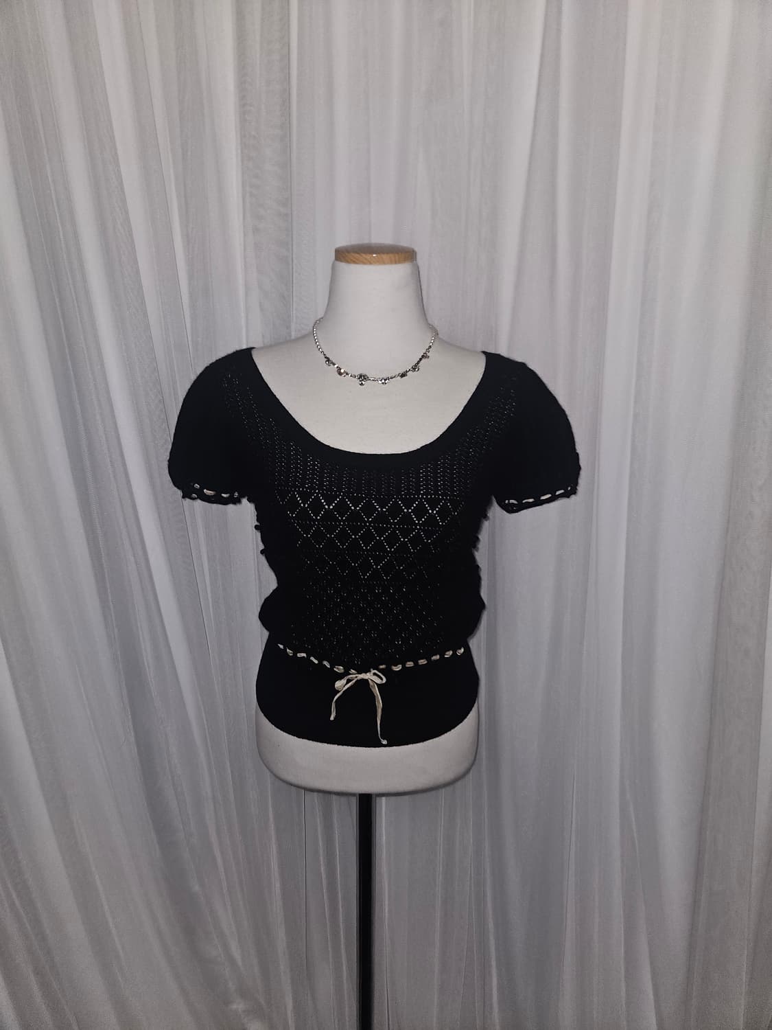 jill stuart 공겜여주🖤 리본 퍼프 반팔 니트 상품이미지1