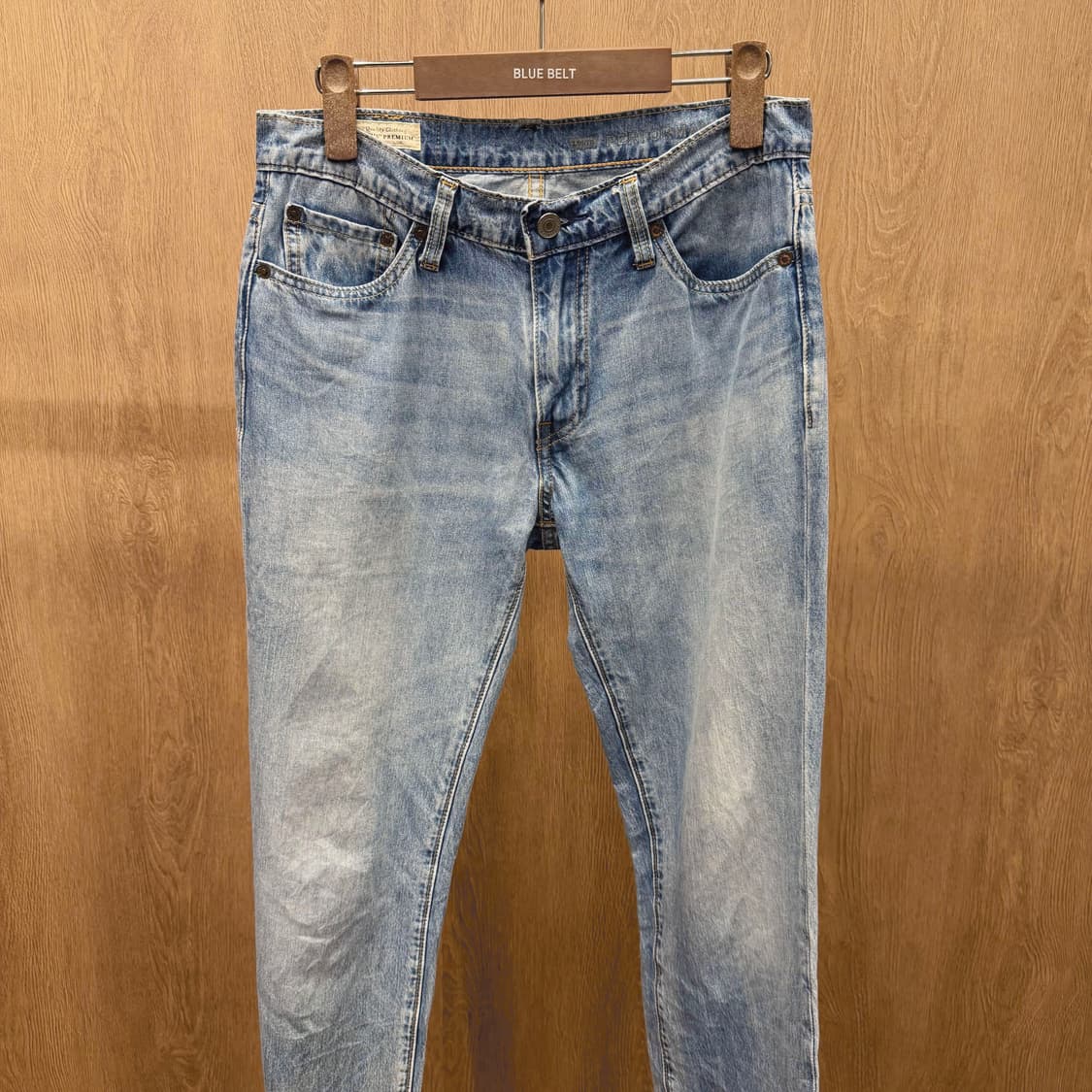 리바이스 511 워싱 데님 팬츠 레드 로고 탭 슬림 스트레이트핏 연청 상품이미지4