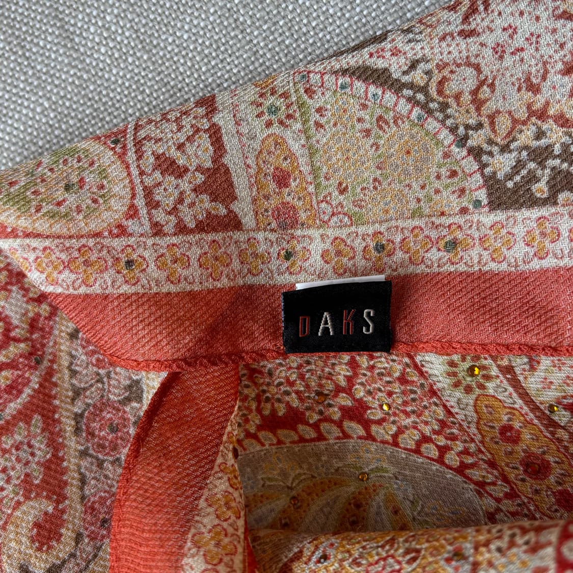 닥스(DAKS) 페이즐리 울 실크 혼방 스카프 머플러 상품이미지6