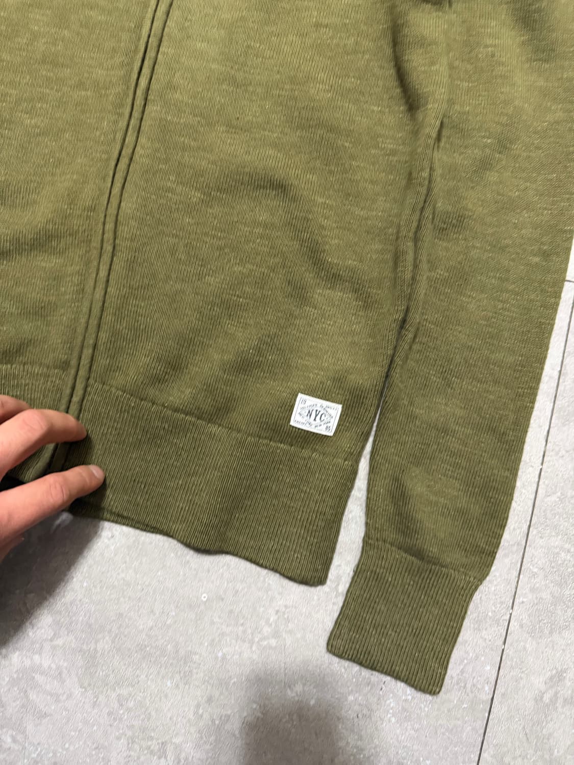 타미힐피거 카키컬러 코튼 니트 집업  가디건  44size   상품이미지7