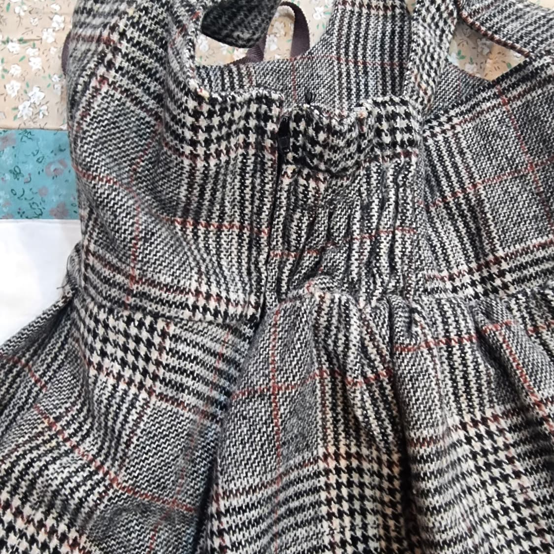 Tralala(트랄라라) 빈티지 체크 멜빵 원피스 상품이미지6