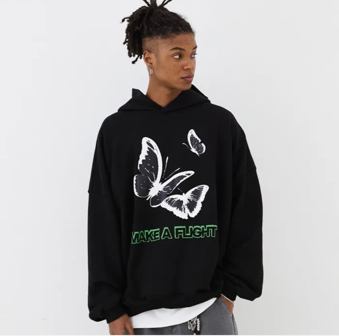 IEY 이에이 BUTTERFLY OVER HOODIE Black m 상품이미지6