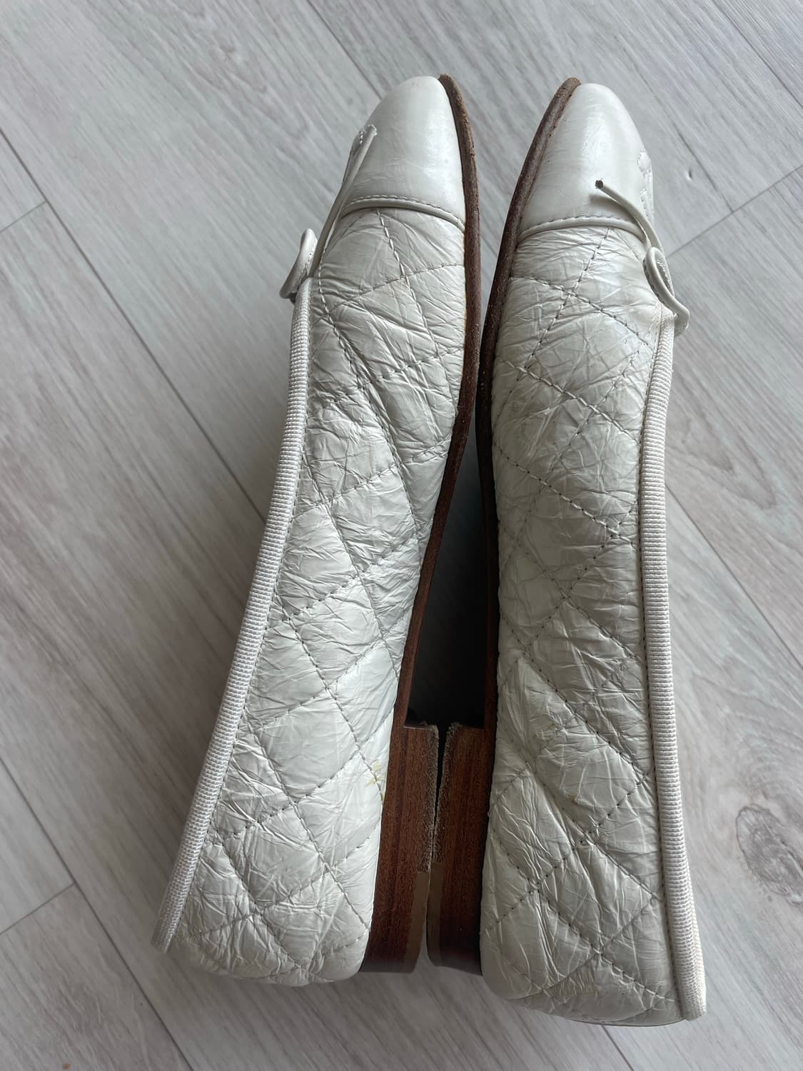 (정품)샤넬 퀼팅 발레리나 플랫슈즈 아이보리 36C 상품이미지4