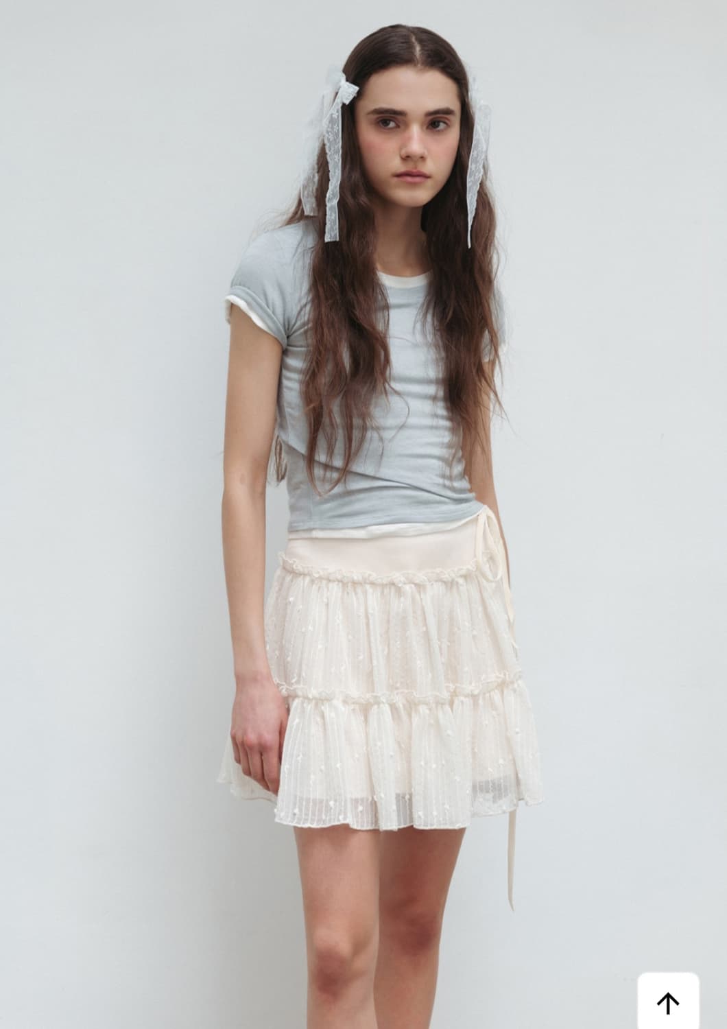 더티스 벨벳 리본 스팽글 스커트 상품이미지2