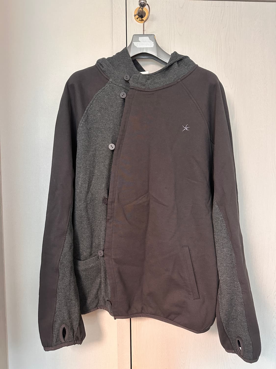 curved button waffle jacket (charcoal) L 상품이미지1