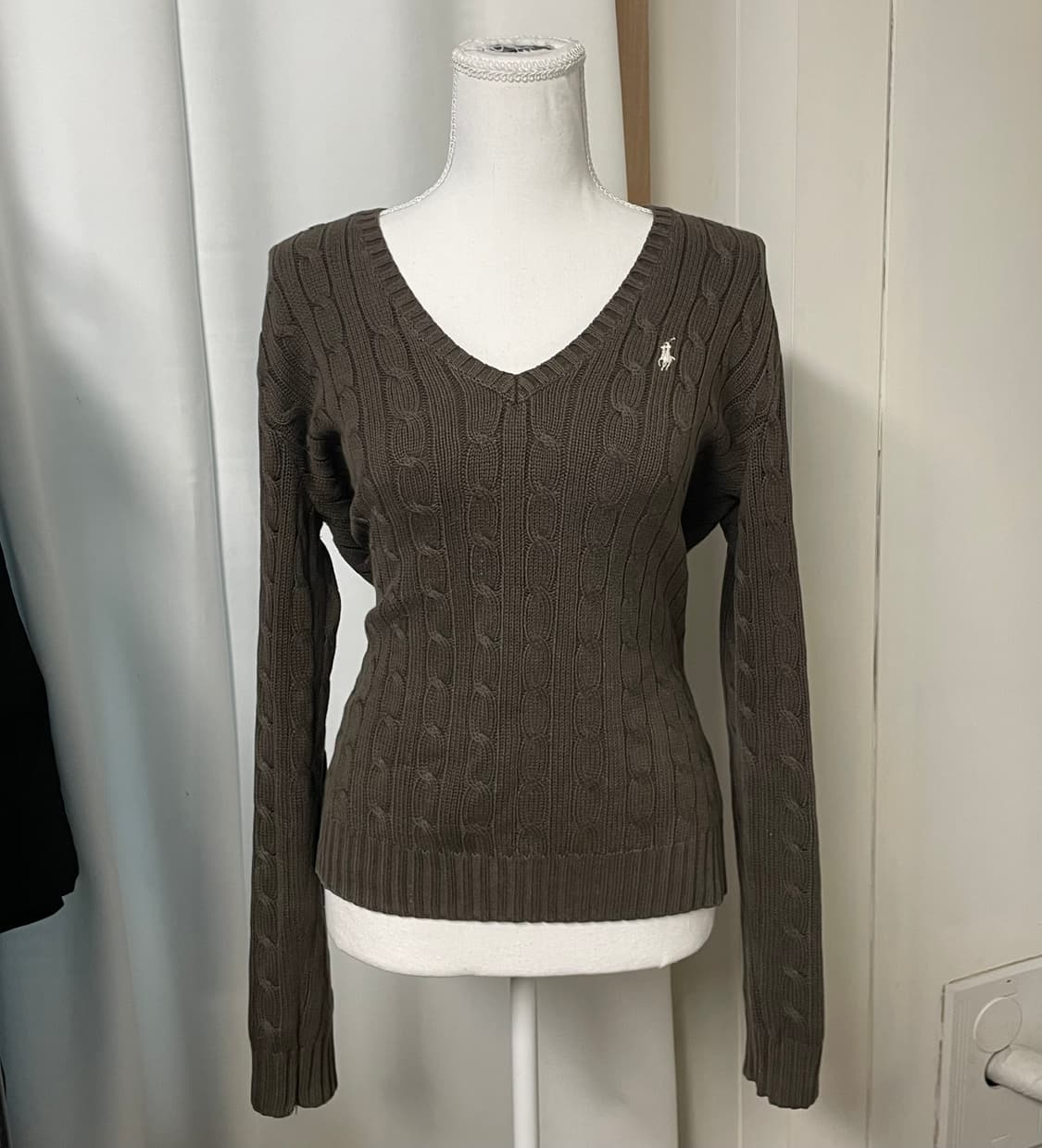 폴로 랄프로렌 초코 모카브라운 브이넥니트 상품이미지1