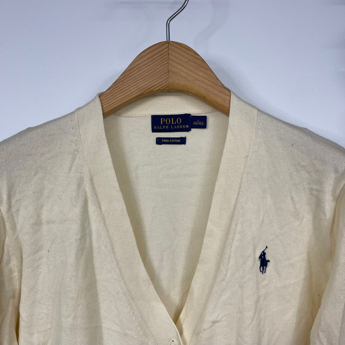 [폴로] 랄프로렌 아이보리 피마코튼 가디건 (L) 상품이미지3