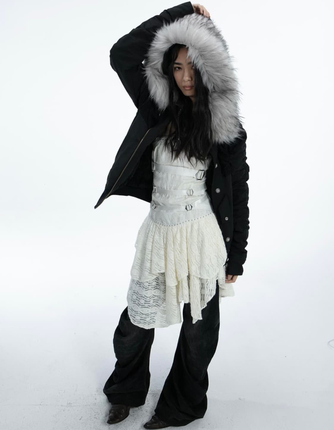 Double Punch 퍼 트리밍 봄버자켓 s 상품이미지1