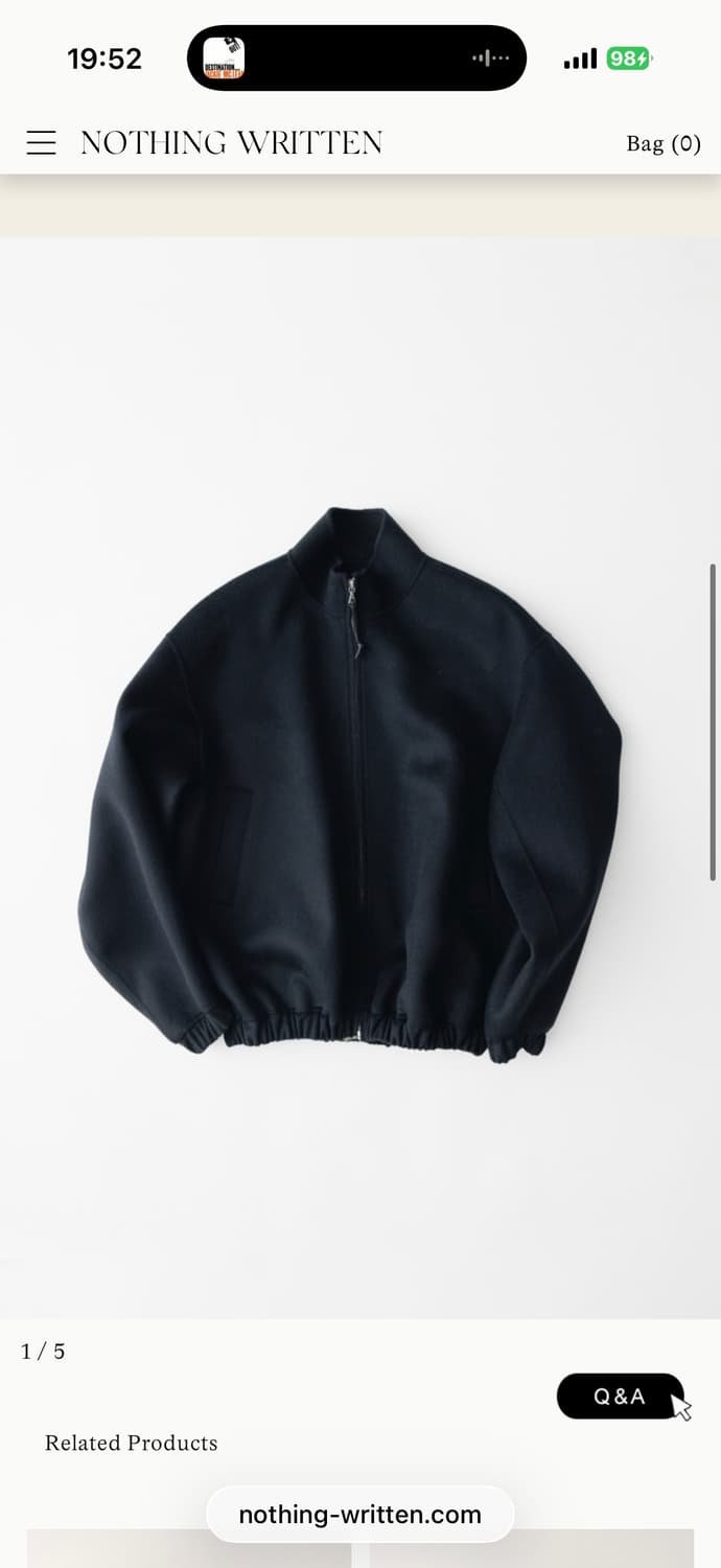 낫띵리튼 plaza zip blouson (dark navy) 상품이미지2