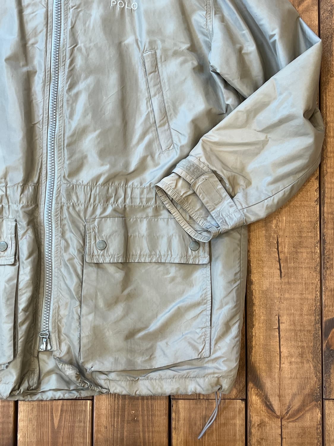 폴로 카키베이지 롱 바람막이 상품이미지7