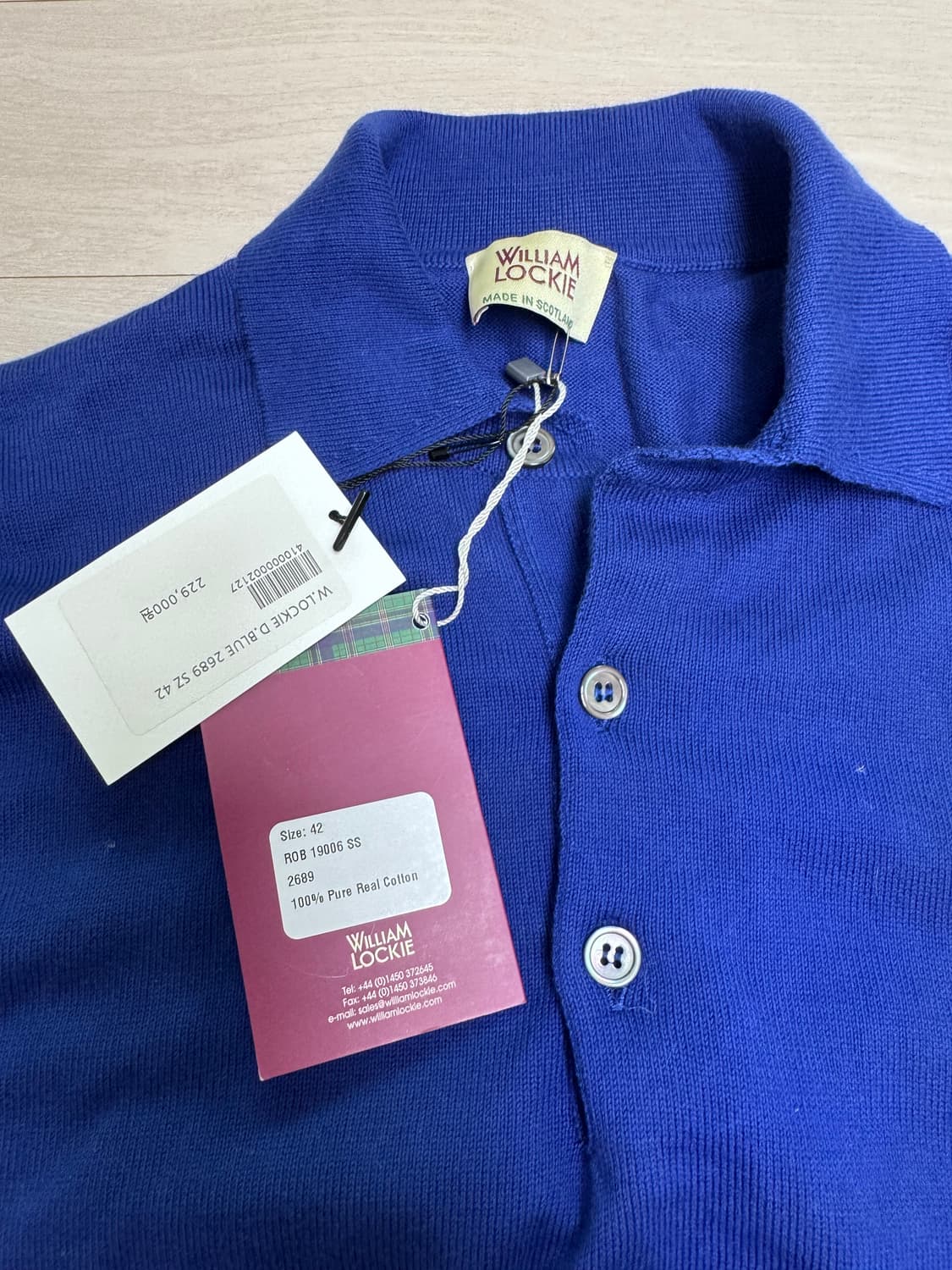 윌리엄로키 반팔 니트 블루 (택달린 새상품) 상품이미지4