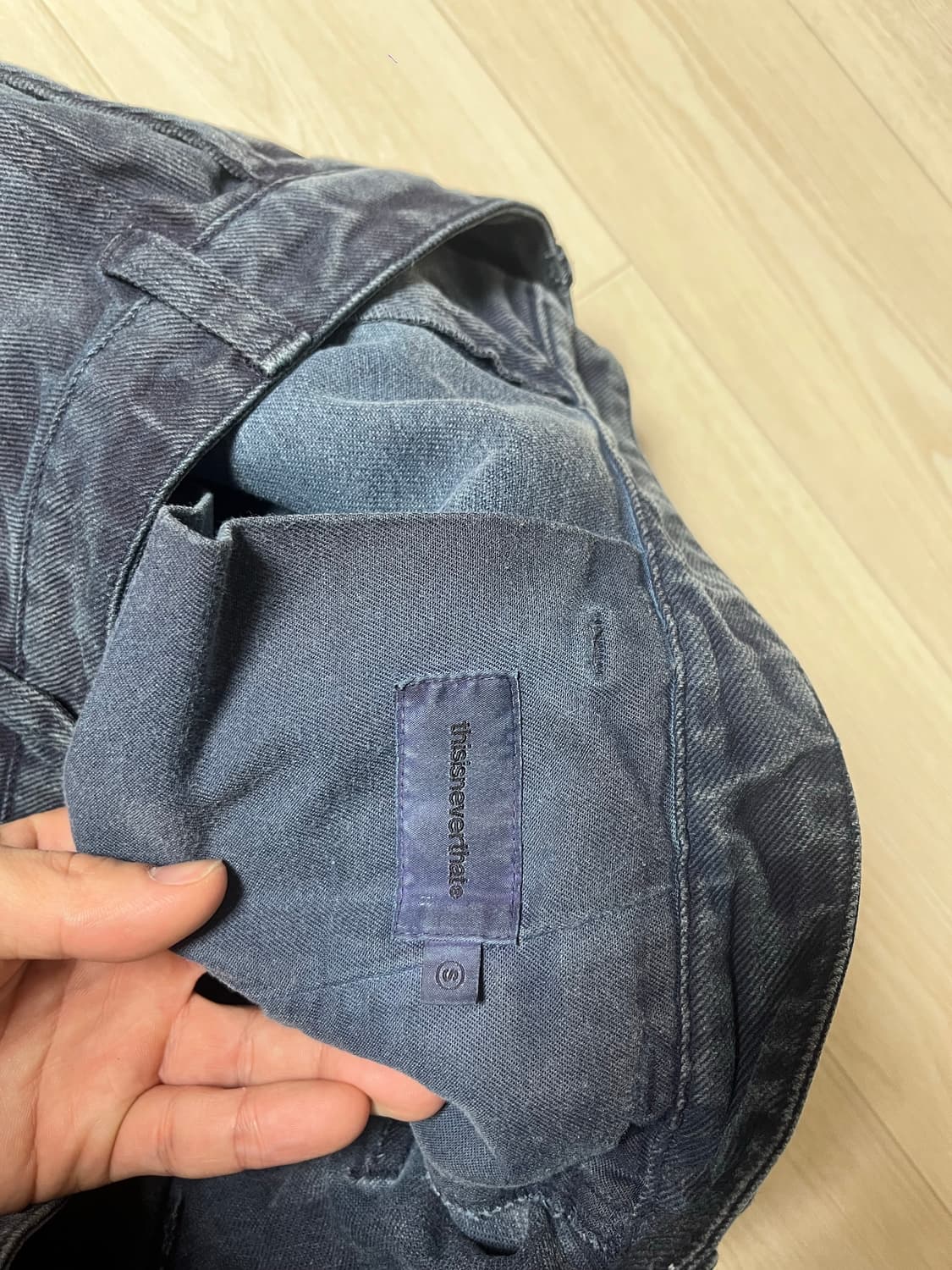 [디스이즈네버뎃]OL Overdyed pant Washed Navy_S 상품이미지10