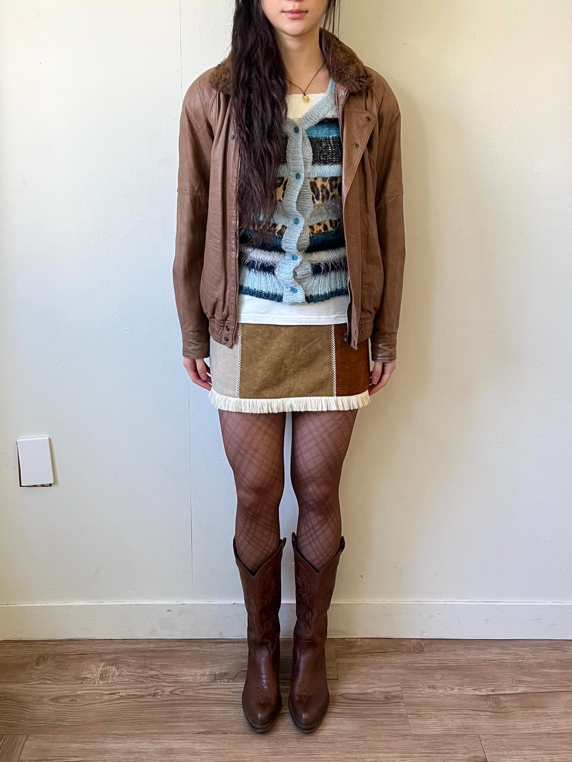 Japan Vtg 벨벳 테슬 스커트 상품이미지8