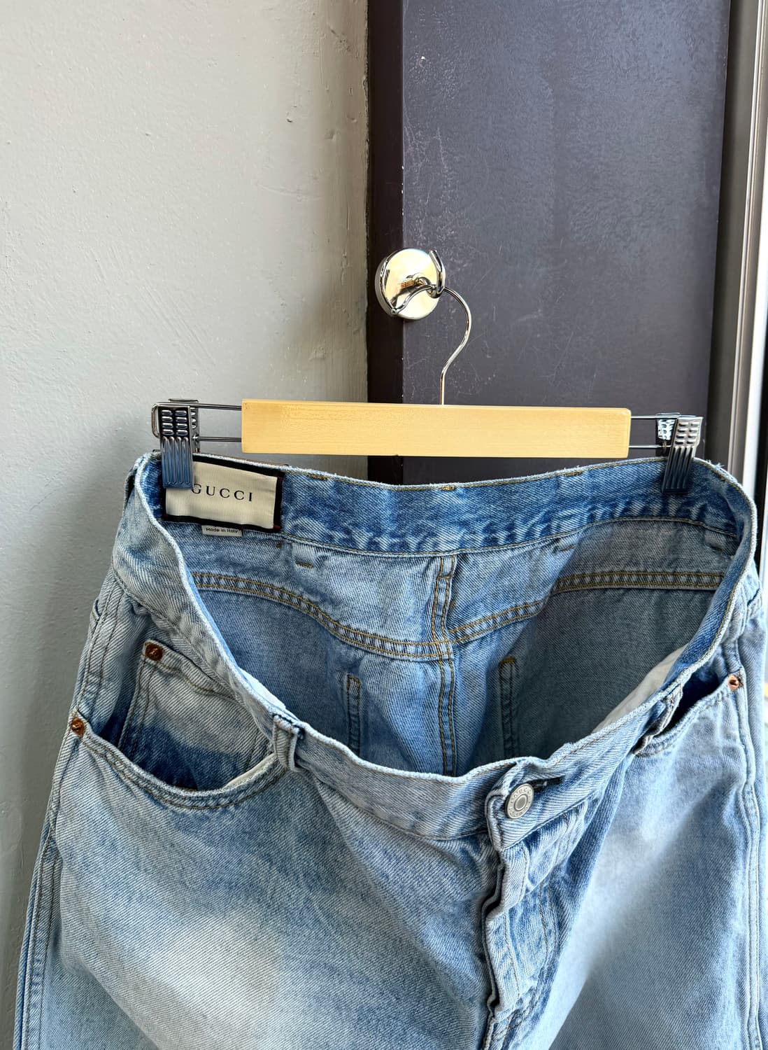 34/ 구찌 웹 커프드 스트레이트 데님 팬츠 상품이미지6