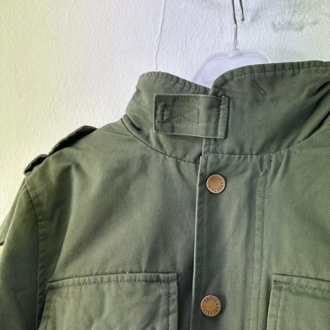 우먼S-M 쟈딕앤볼테르 카키 안감보아털 M65 겨울 야상자켓 상품이미지3