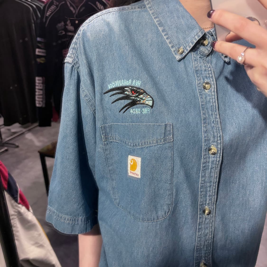  [IM] Carhartt 칼하트 데님 반팔 셔츠 중청 상품이미지6