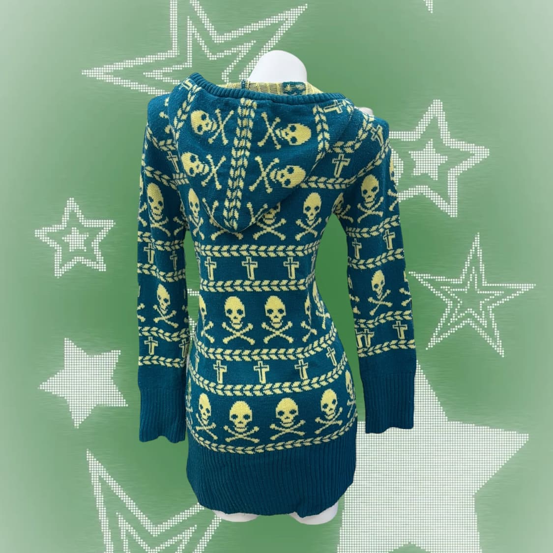 Skull knit long zip up  상품이미지2