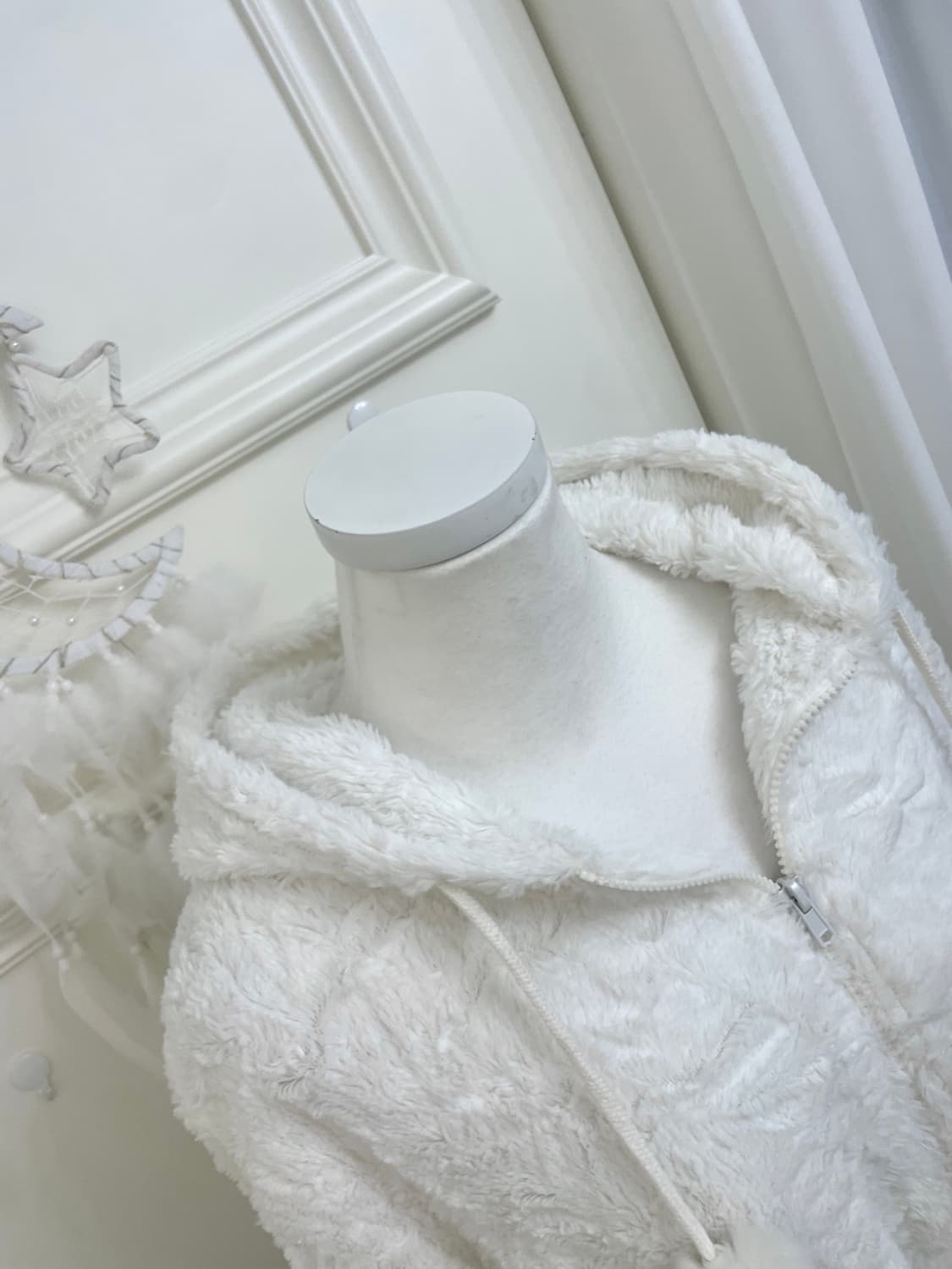 snow white lovely fur hoodie-zip(size-L) 상품이미지7