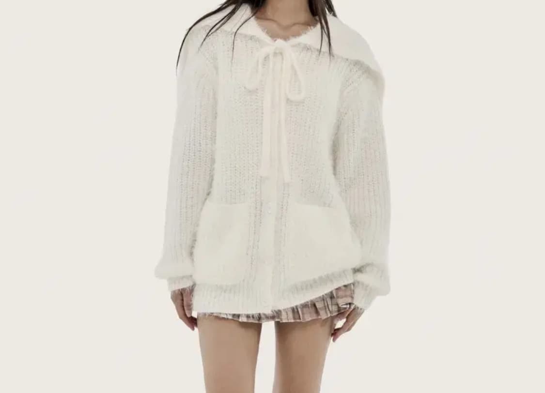 클리시어 바닐라 푸딩 퍼 가디건 상품이미지1