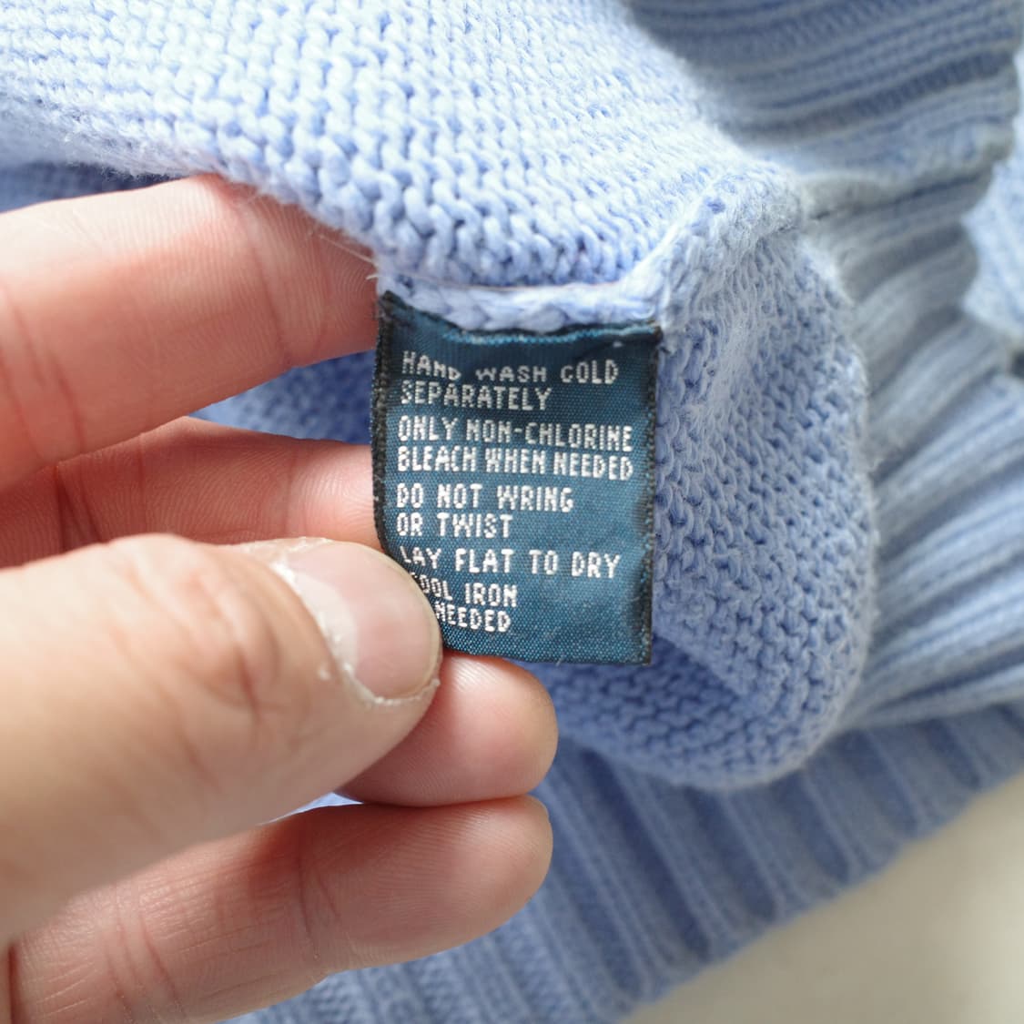 90s 폴로 랄프로렌 정품 코튼 니트 스카이블루 M 상품이미지6