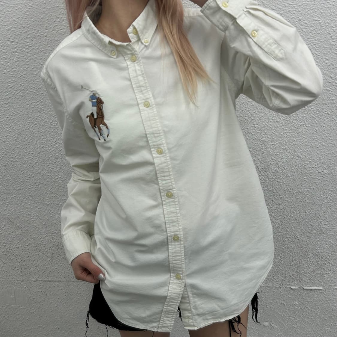 폴로 랄프로렌 옥스포드 빅포니 화이트 셔츠 XL 상품이미지1